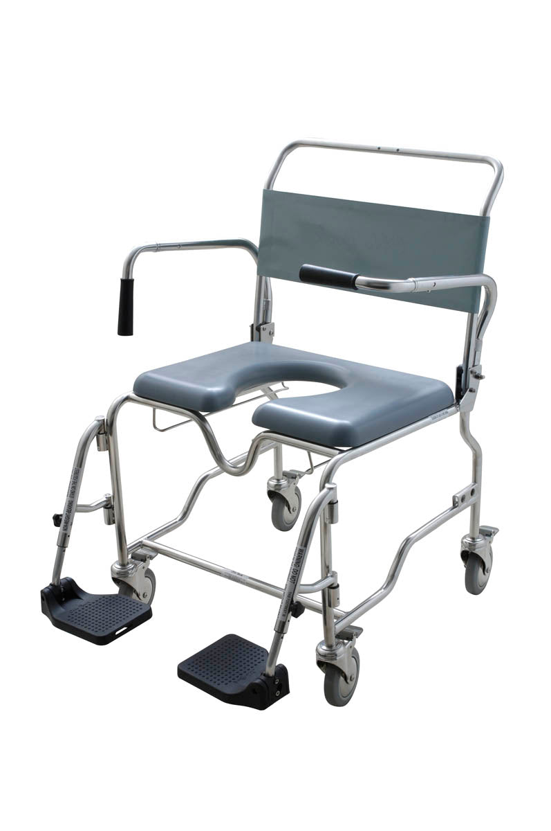 60cm BARIATRIC- FOOTPLATE-SAFETY ARMS COMMODE